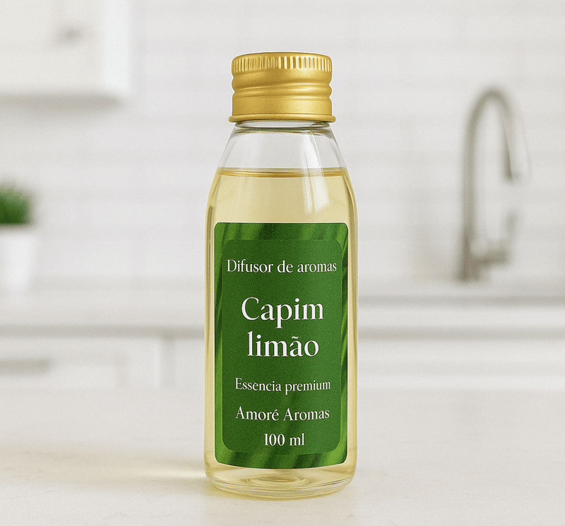 Refil de Difusor de Ambiente Capim limão  100ml + 5 Varetas Grátis