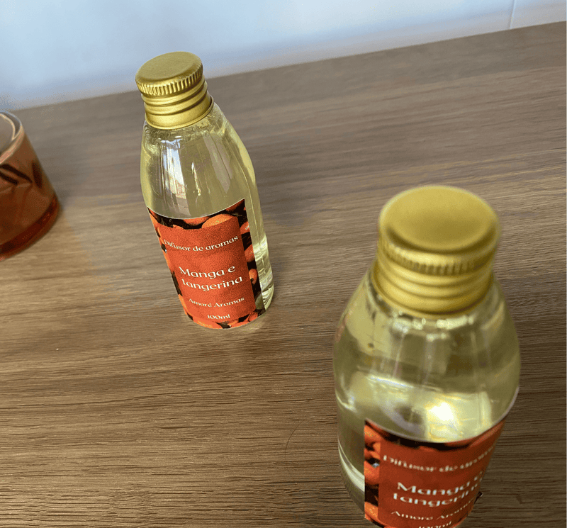 Refil de Difusor de Ambiente Manga e Tangerina 100ml + 5 Varetas Grátis
