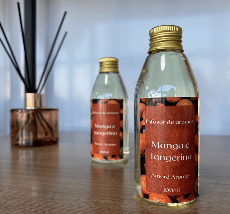 Refil de Difusor de Ambiente Manga e Tangerina 100ml + 5 Varetas Grátis