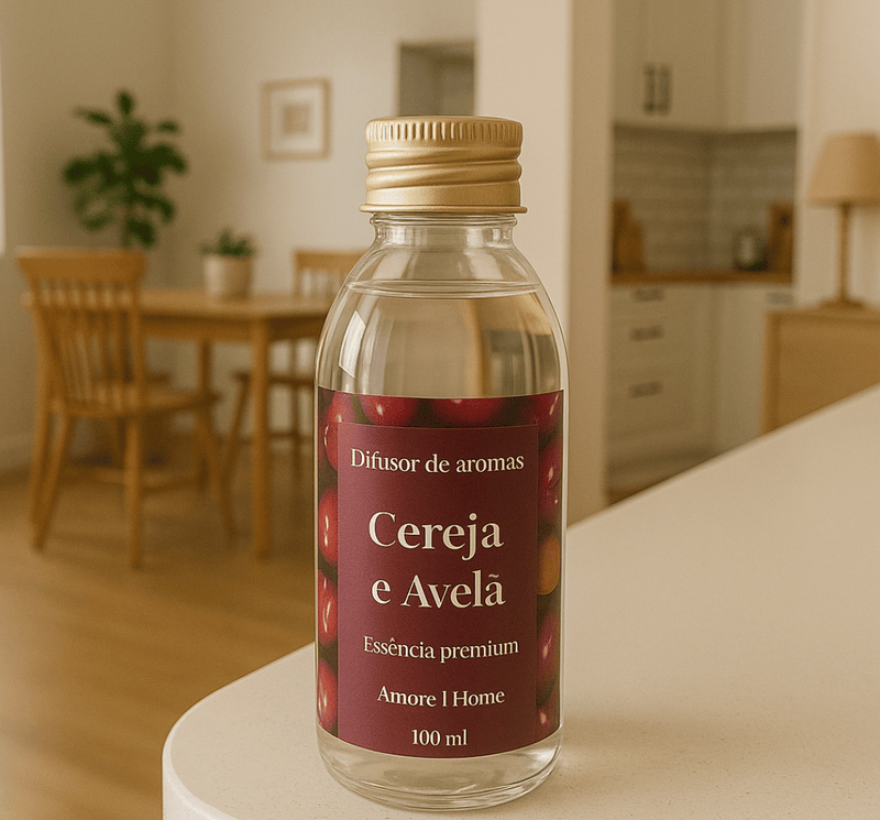 Refil de Difusor de Ambientes Cereja e Avelã 100 ml + 5 Varetas Grátis
