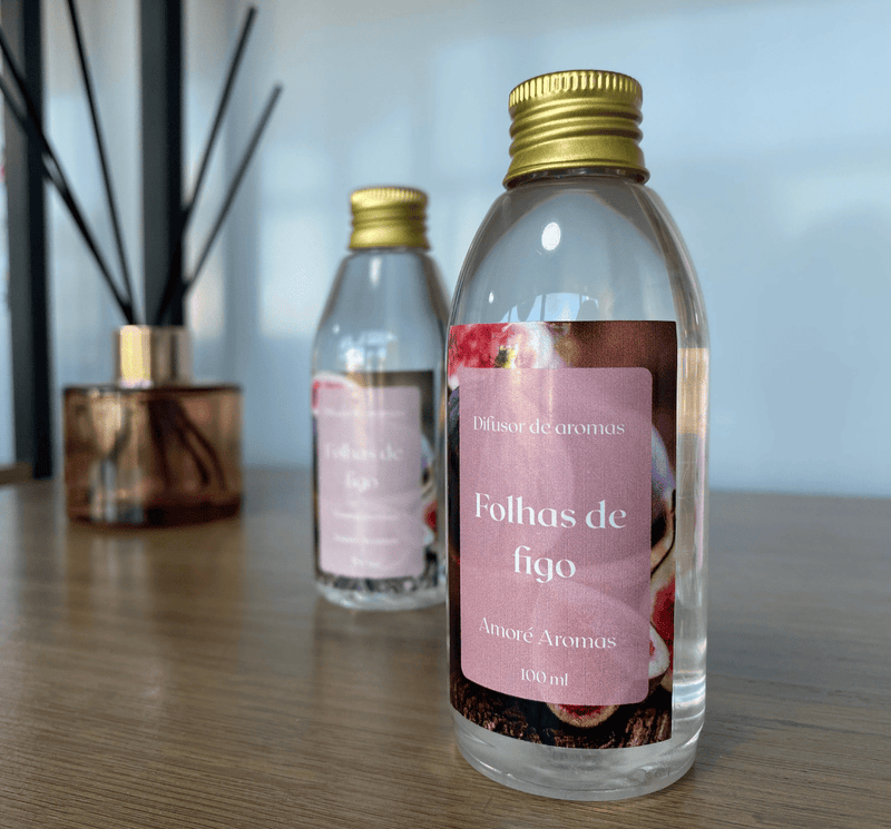 Refil de Difusor de Ambientes Folhas de Figo 100 ml + 5 Varetas Grátis