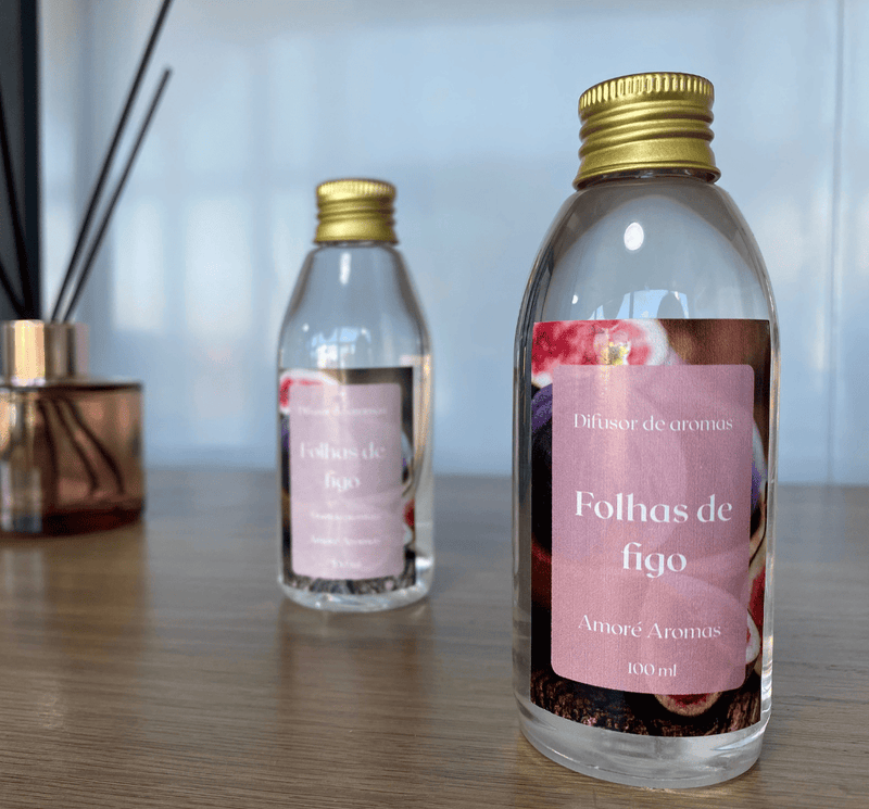 Refil de Difusor de Ambientes Folhas de Figo 100 ml + 5 Varetas Grátis