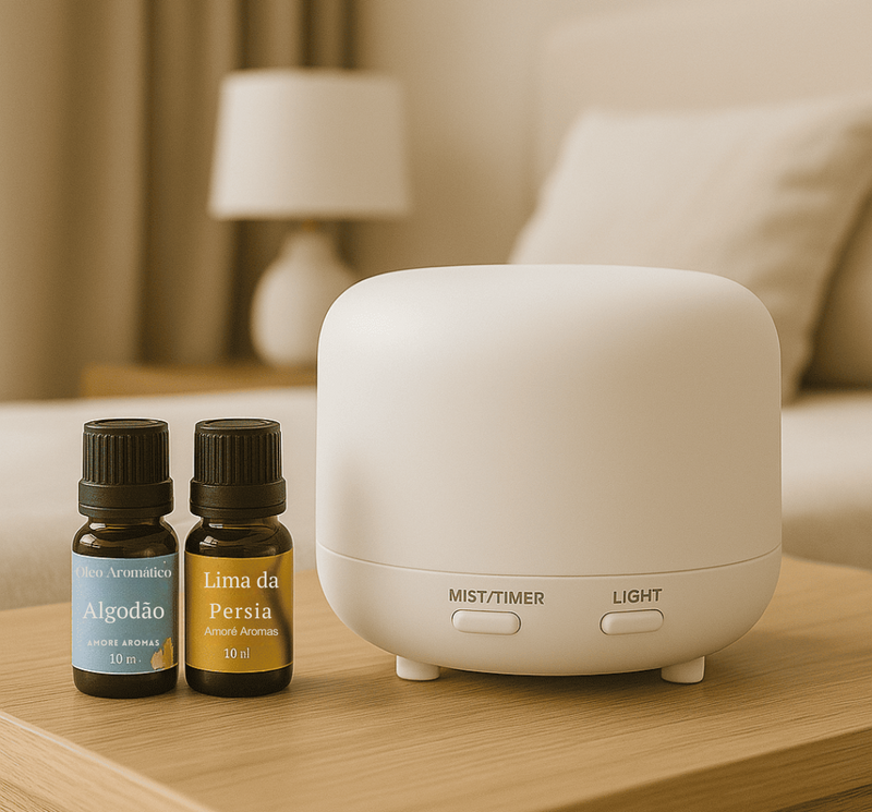 Umidificador de Ar - Aromatizador de Ambiente com LED