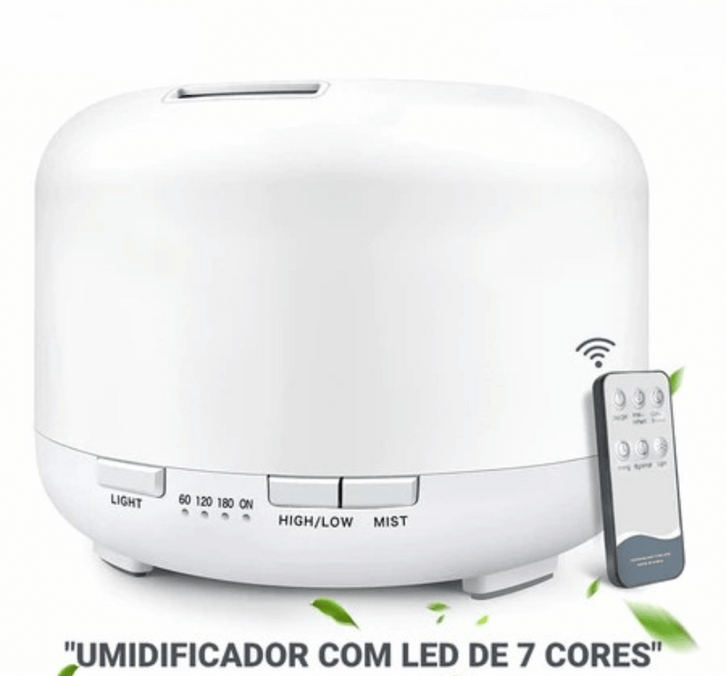 Umidificador de Ar - Aromatizador de Ambiente com LED