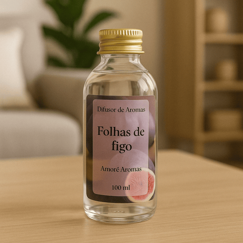 Refil de Difusor de Ambientes Folhas de Figo 100 ml + 5 Varetas Grátis