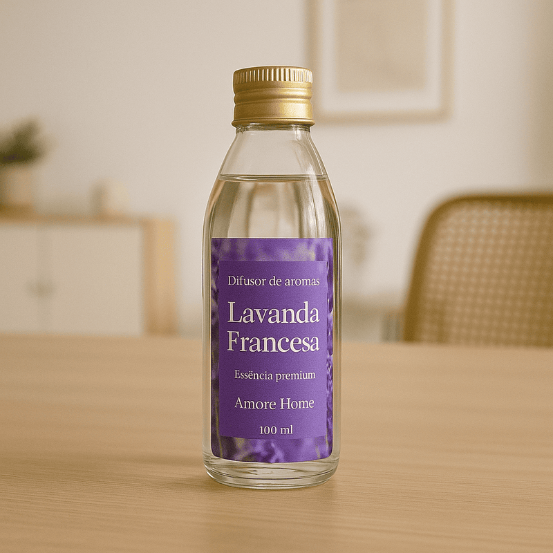 Refil de Difusor de Ambiente Lavanda Francesa 100ml + 5 Varetas Grátis