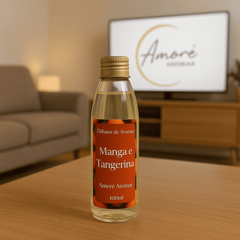 Refil de Difusor de Ambiente Manga e Tangerina 100ml + 5 Varetas Grátis