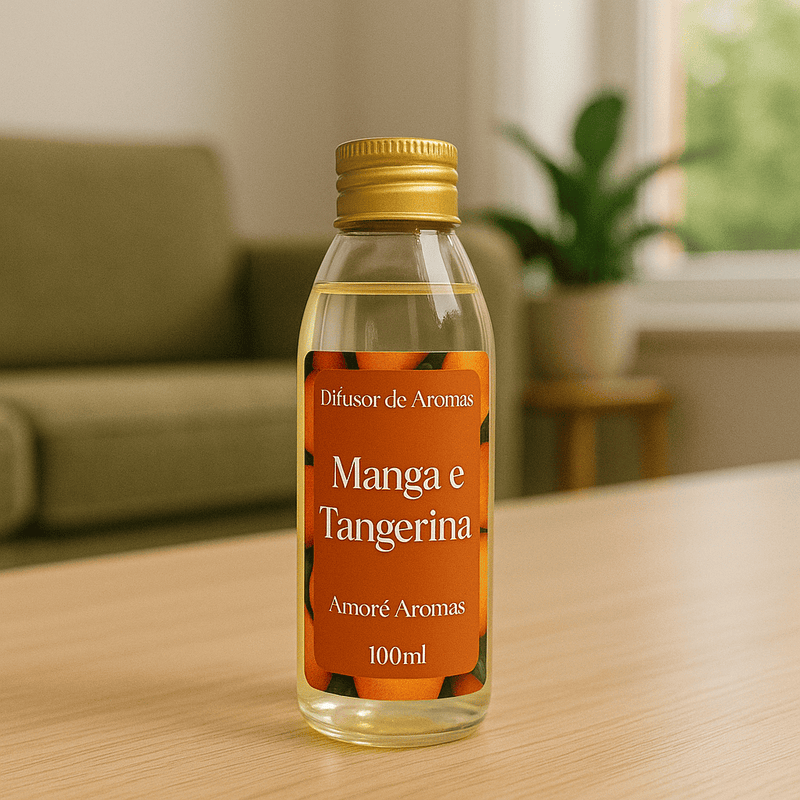 Refil de Difusor de Ambiente Manga e Tangerina 100ml + 5 Varetas Grátis