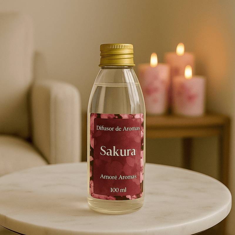 Difusor de Ambiente Sakura 100ml + 5 Varetas Grátis